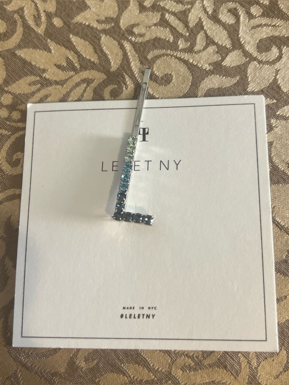 Lelet NY Rhinestone Letter L Bobby Pin Fashion Style Accessories